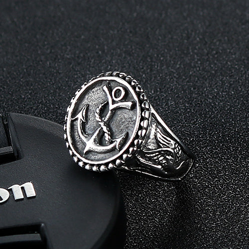 Trendy Retro Punk Titanium Steel Ring for Men - European and American Fashion Statement Jewelry