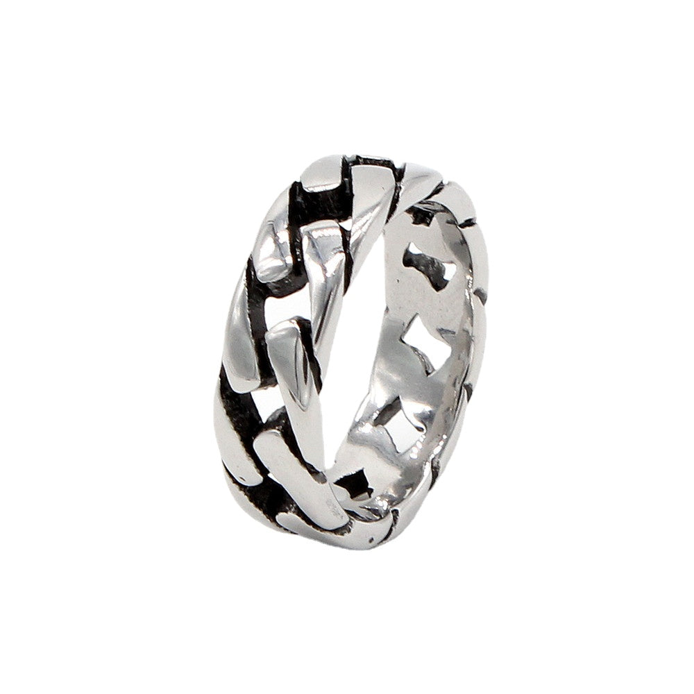 Retro Style Men's Titanium Steel Car Chain Ring