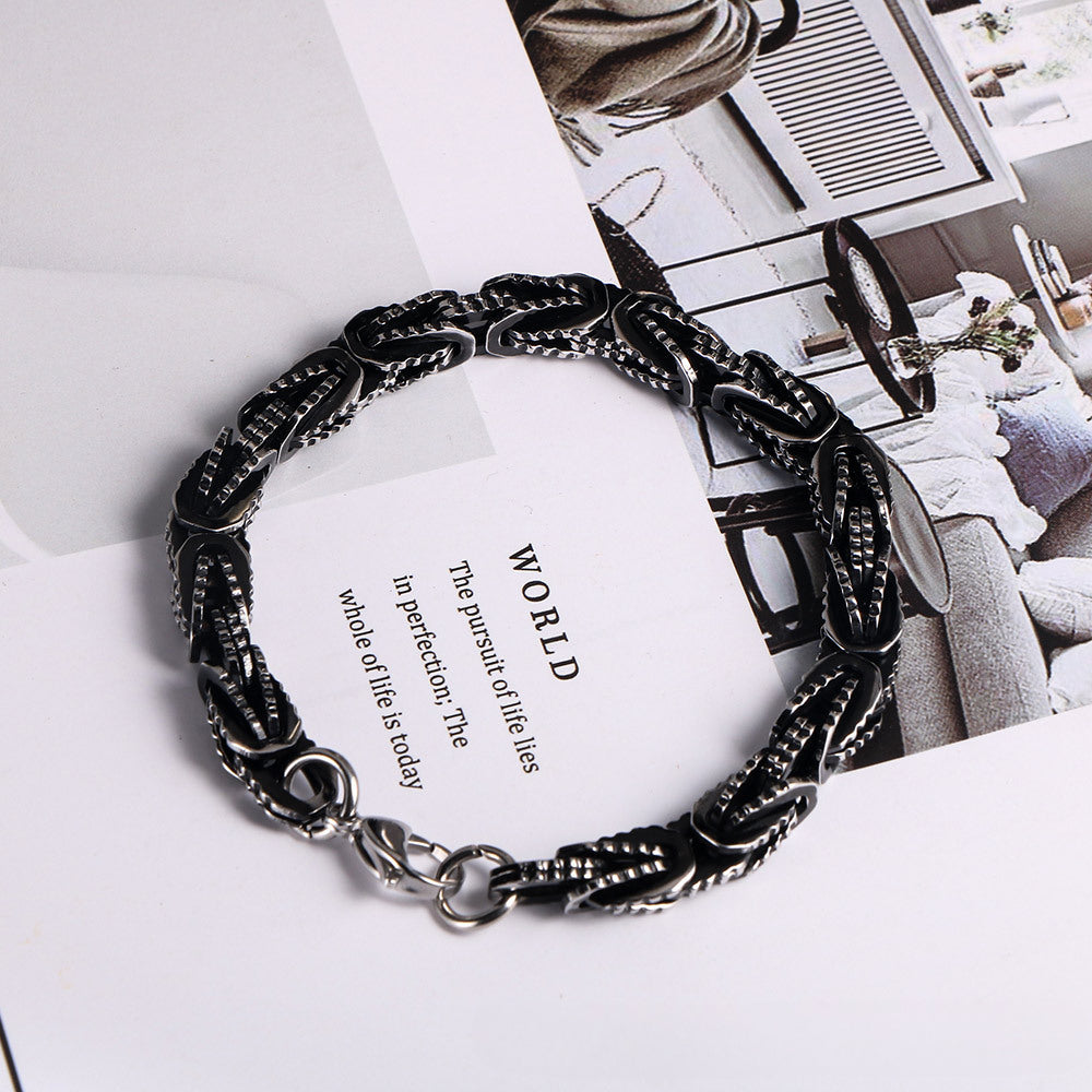 Titanium Steel Men's Bracelet with Unique Medieval Chain Design – Durable and Stylish Accessory for Any Occasion