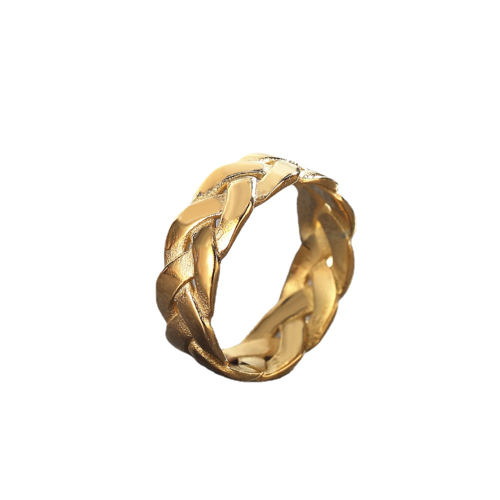 Fashionable Retro Viking Woven Titanium Steel Ring