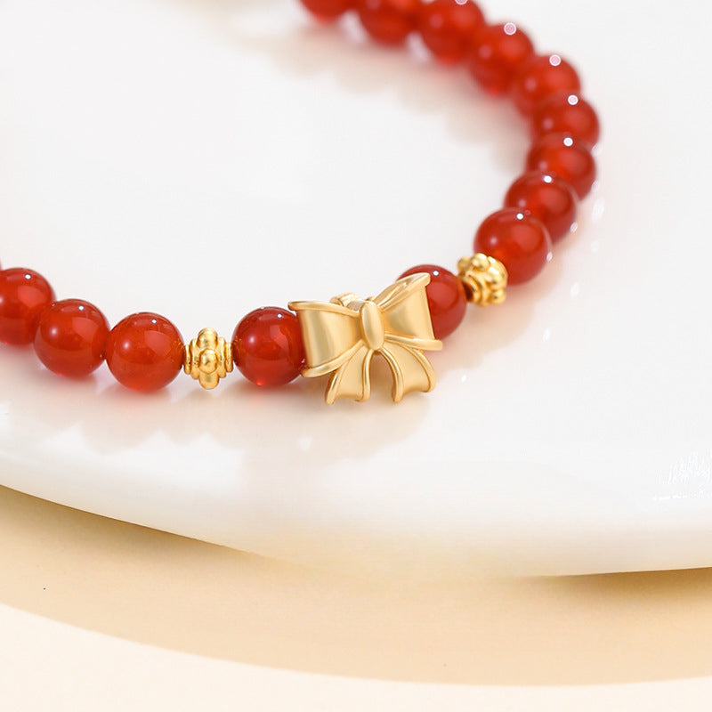 Auspicious Agate Bracelet - Sterling Silver and Natural Gemstone