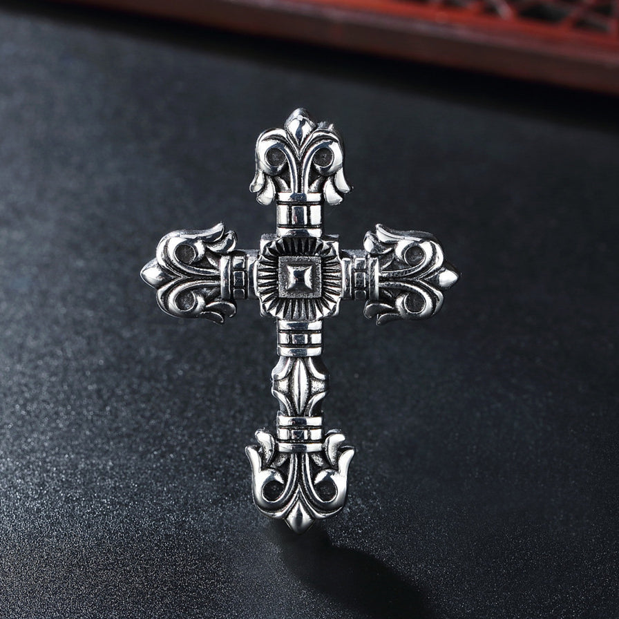 Roman Column Latin Cross Titanium Steel Pendant for Men