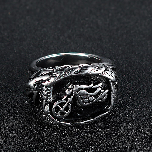 Titanium Steel Motorcycle Punk Ring for Men - Personalized Retro Jewelry