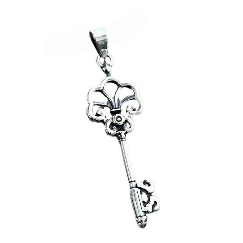 Wholesale Retro Titanium Steel Crown Key Pendant Accessories for Men