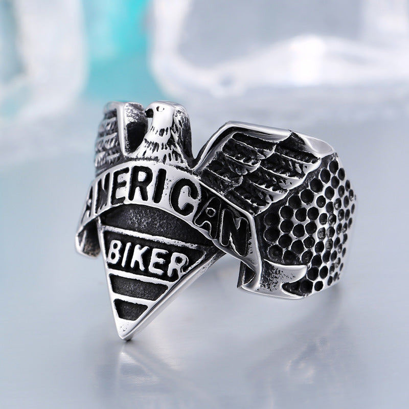 Stainless steel ring Europe and America domineering personality buy street 5