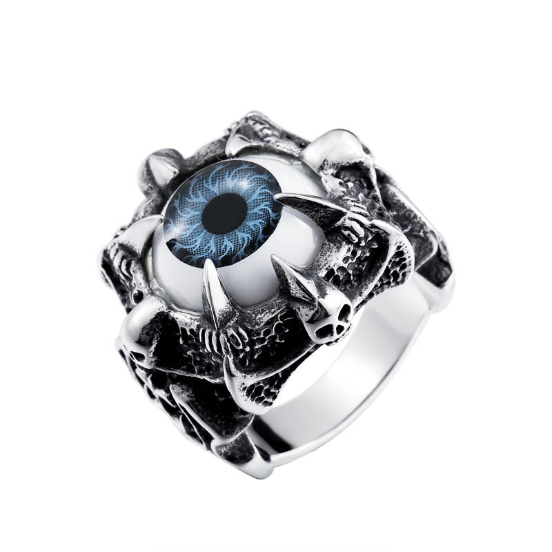 Personalized Men's Titanium Steel Death Demon Eye Ring - European and American Style