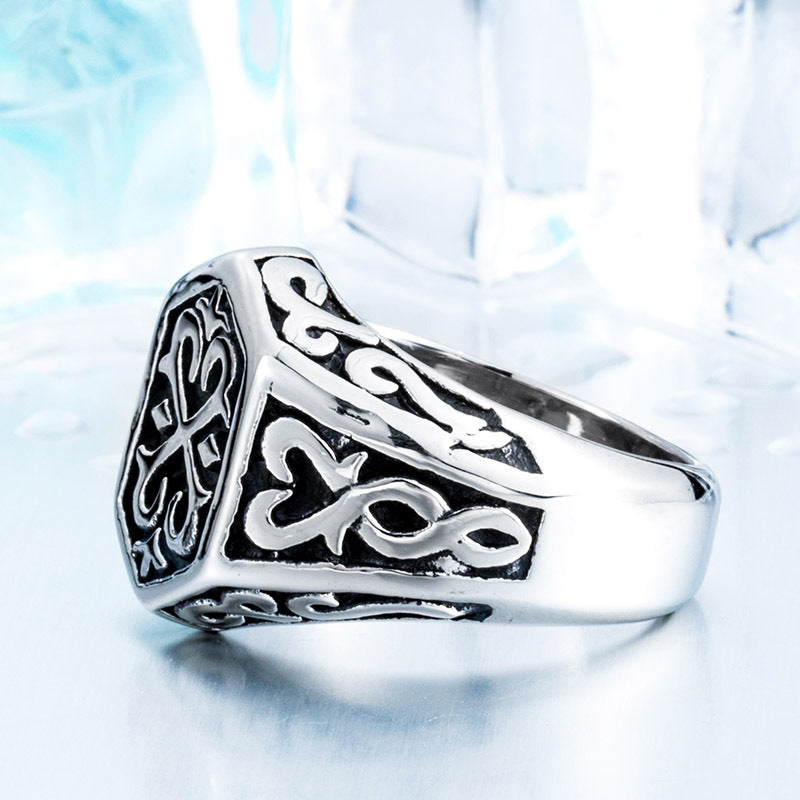 Thor's Hammer Inspired Stainless Steel Ring for Men - Viking Heritage Jewelry