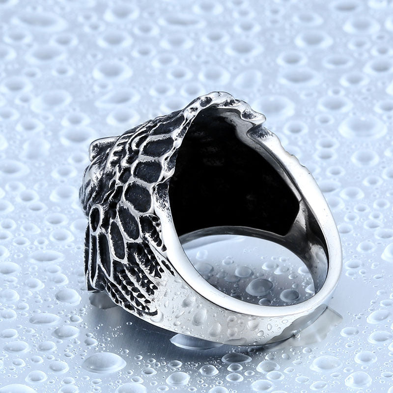 Titanium Steel Men's Ring - Indian Chief Design, Trendy Non-Mainstream Jewelry for Men