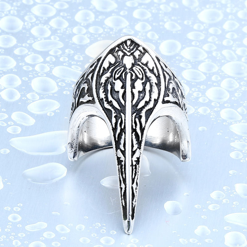 Custom Engraved Stainless Steel Armor Ring for Men – Trendy Retro Jewelry Collection