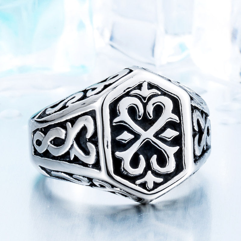 Thor's Hammer Inspired Stainless Steel Ring for Men - Viking Heritage Jewelry