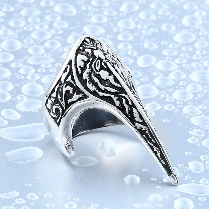 Custom Engraved Stainless Steel Armor Ring for Men – Trendy Retro Jewelry Collection