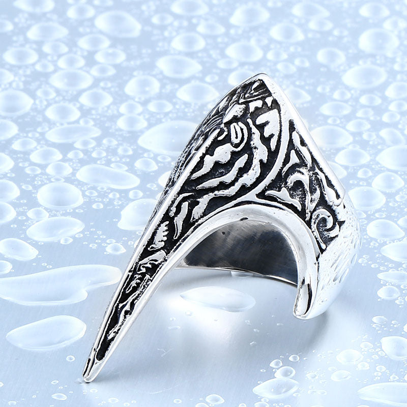 Custom Engraved Stainless Steel Armor Ring for Men – Trendy Retro Jewelry Collection