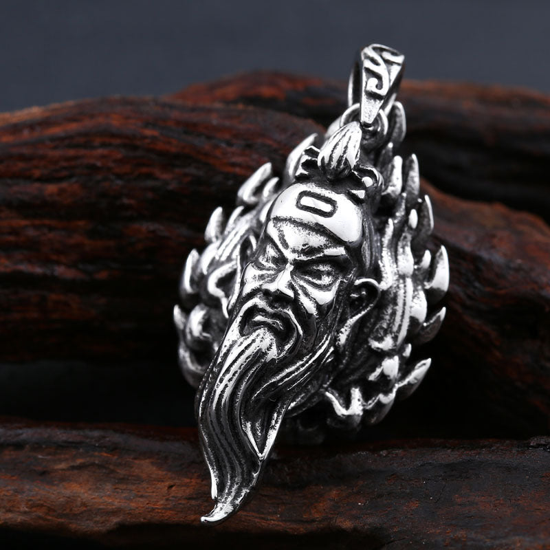 Wholesale Ethnic-Inspired Men's Pendant Necklace with Titanium Steel Guan Gongguan Erye Design