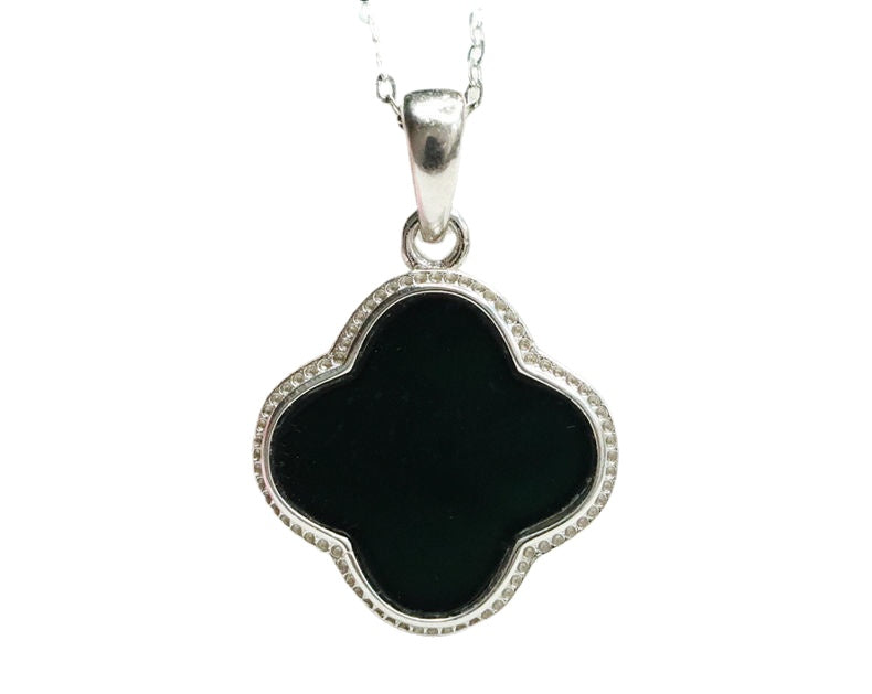 Sterling Silver Jade Clover Necklace - Fortune's Favor Jewelry