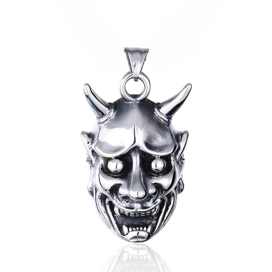 Vintage-Inspired Exaggerated Skull Pendant for Men - Wholesale Evil Mask Jewelry