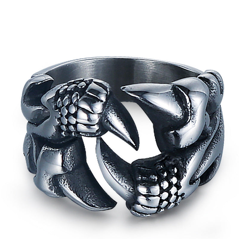 Stylish Titan Steel Dragon Claw Rings for Men - Retro Personalized Jewelry for Index Finger