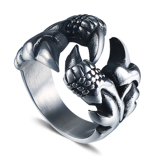 Stylish Titan Steel Dragon Claw Rings for Men - Retro Personalized Jewelry for Index Finger