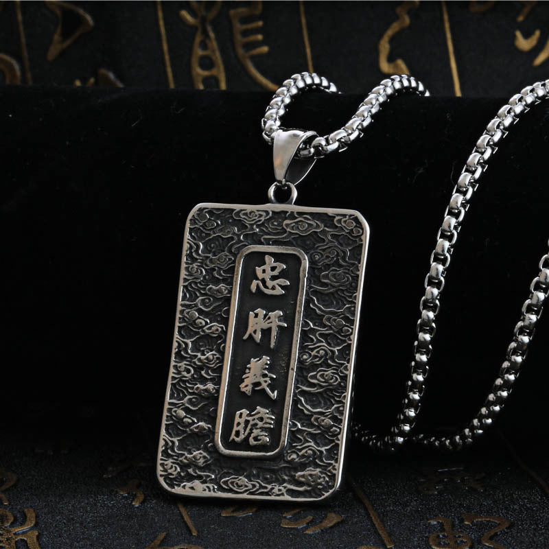 Men's Ethnic Style Guan Gong Pendant in Titanium Steel - Statement Jewelry Collection