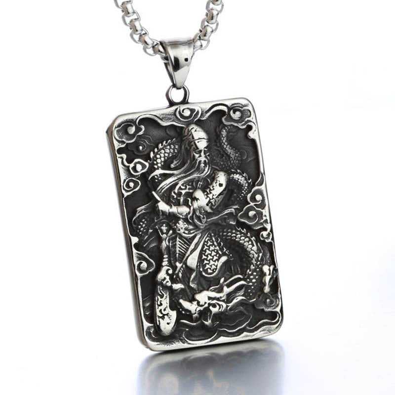 Men's Ethnic Style Guan Gong Pendant in Titanium Steel - Statement Jewelry Collection