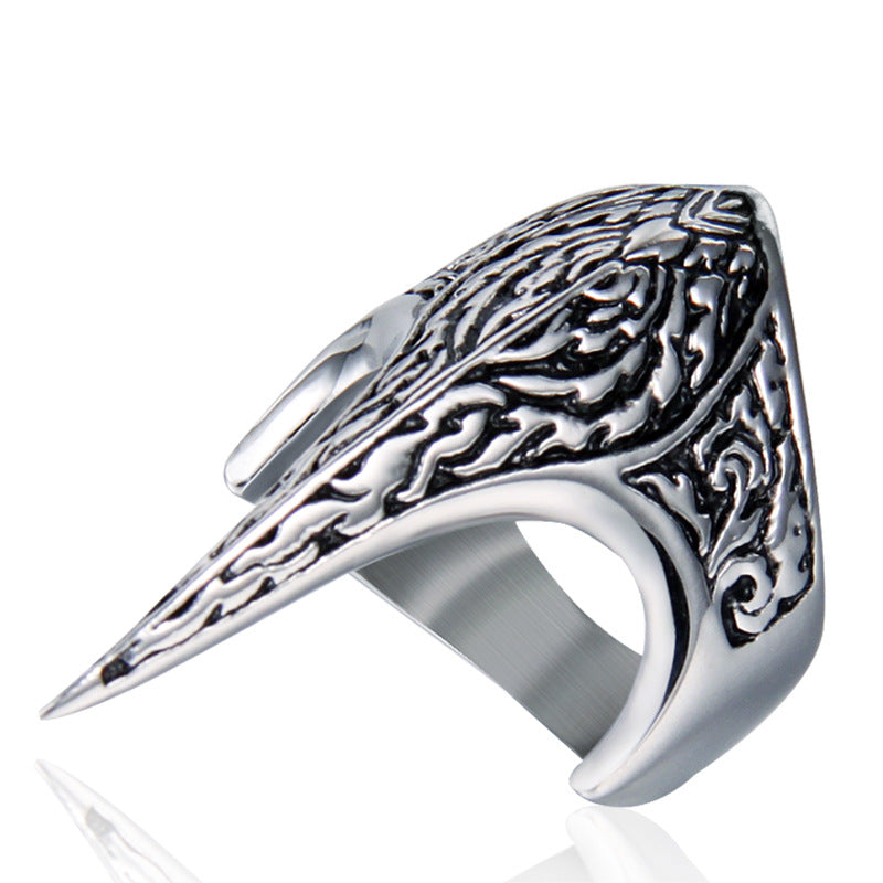 Personalized Retro Punk Eagle Beak Ring for Men - European and American Fashion in Titanium Steel