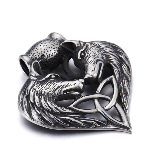 Vintage-Inspired Wolf Head Titanium Steel Pendant for Men - Personalized Rock Punk Accessory