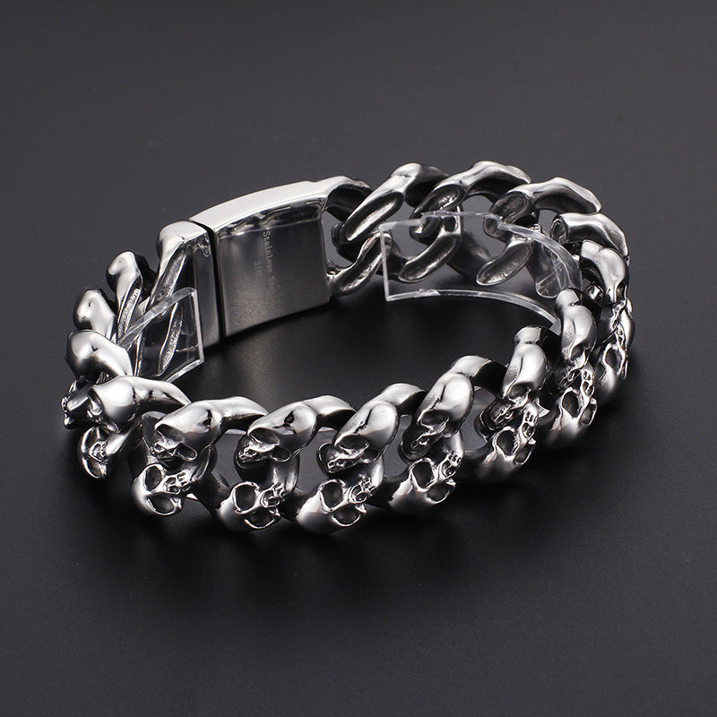 Punk Skull Men's Bracelet - Retro Titanium Steel Jewelry for a Bold Statement