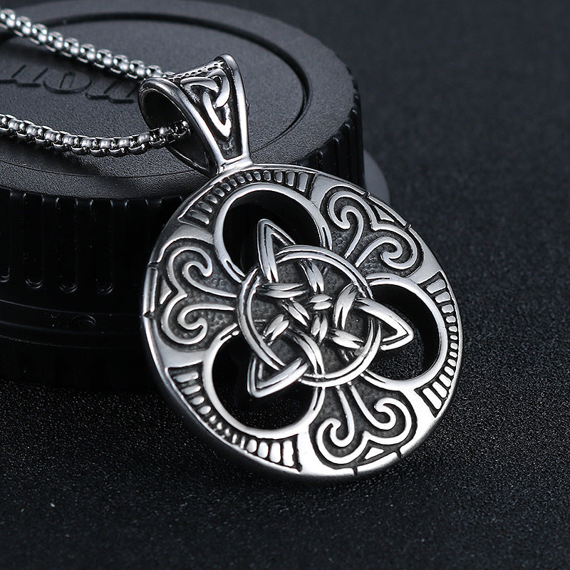 Personalized Celtic Knot Titanium Steel Pendant for Men - Retro European and American Style Jewelry