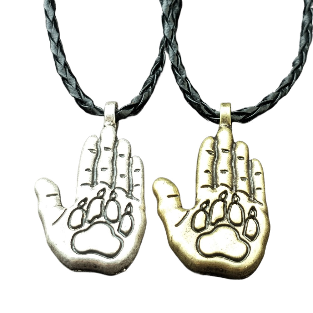 Viking Bear Claw Palm Pendant Necklace: A Symbol of Harmony with Nature