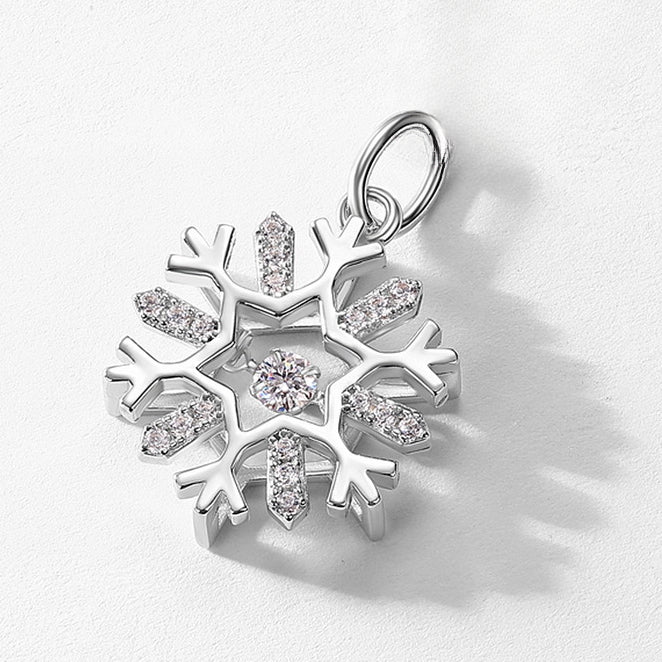 Christmas Snowflake Zircon Sterling Silver Pendant