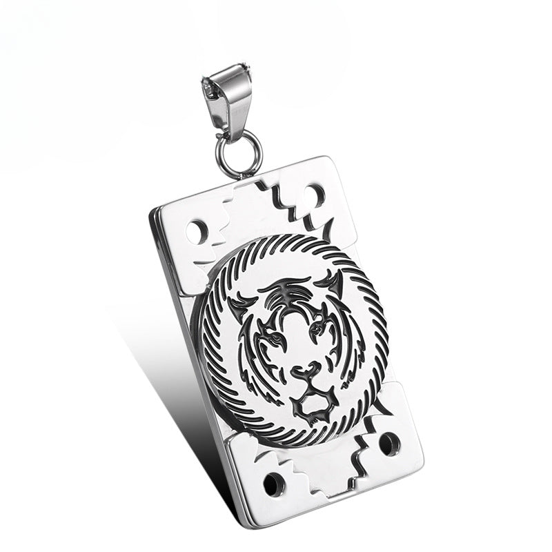 Stylish Titanium Steel Tiger Tag Pendant for Men – Personalized Retro Jewelry