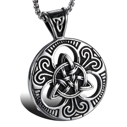 Personalized Celtic Knot Titanium Steel Pendant for Men - Retro European and American Style Jewelry