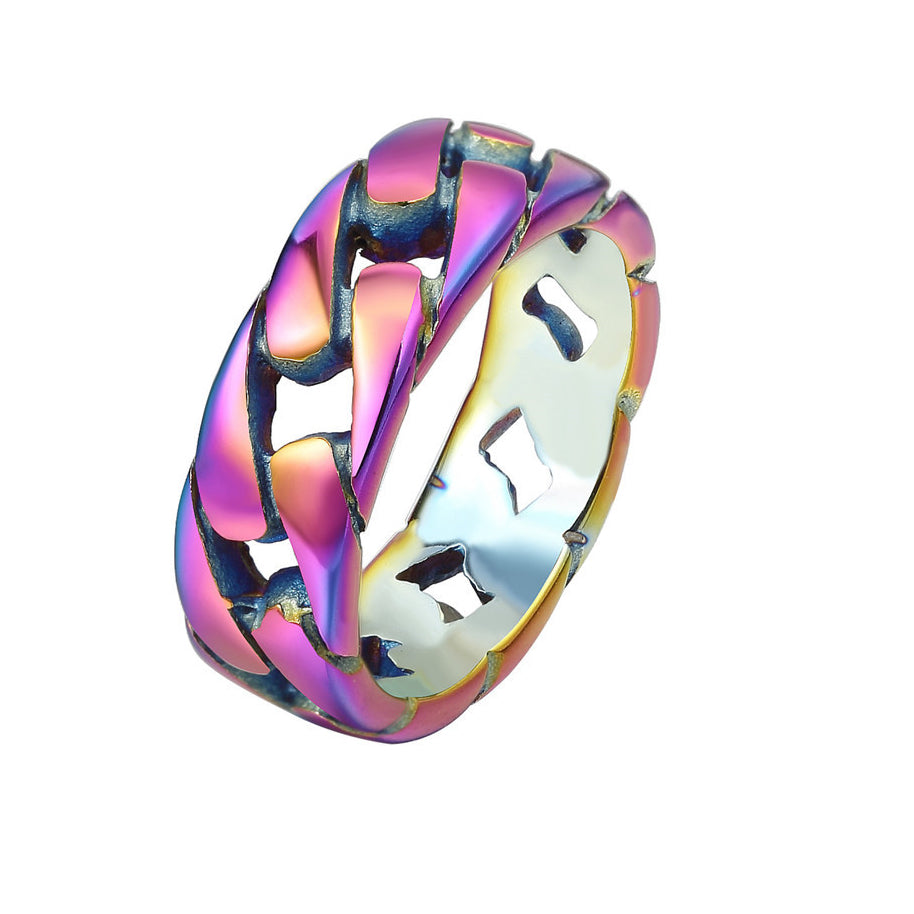 Colorful Titanium Steel Bicycle Chain Ring - Wholesale Fashion Jewelry