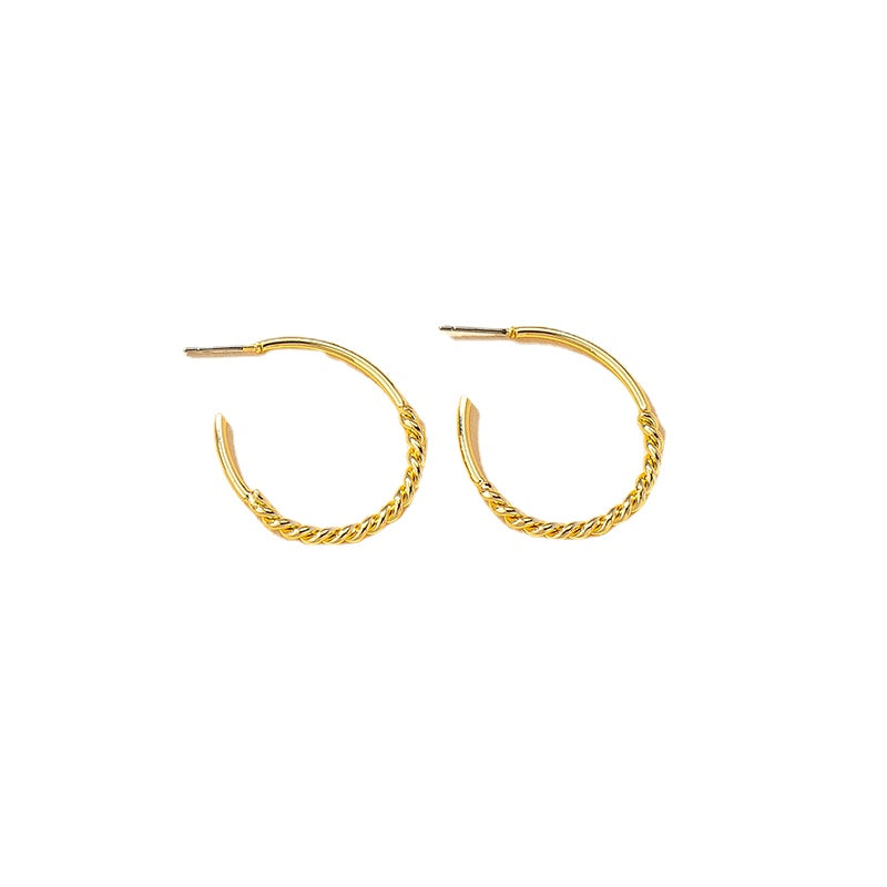 Luxury Vienna Verve Twist C-Shaped Metal Earrings - Women's Statement Jewelry