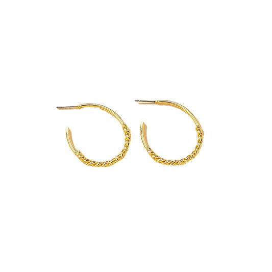 Luxury Vienna Verve Twist C-Shaped Metal Earrings - Women's Statement Jewelry