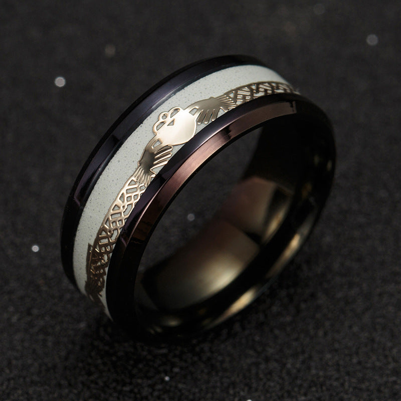 Nightglow Clada Couple Rings - Stainless Steel Men's Jewelry