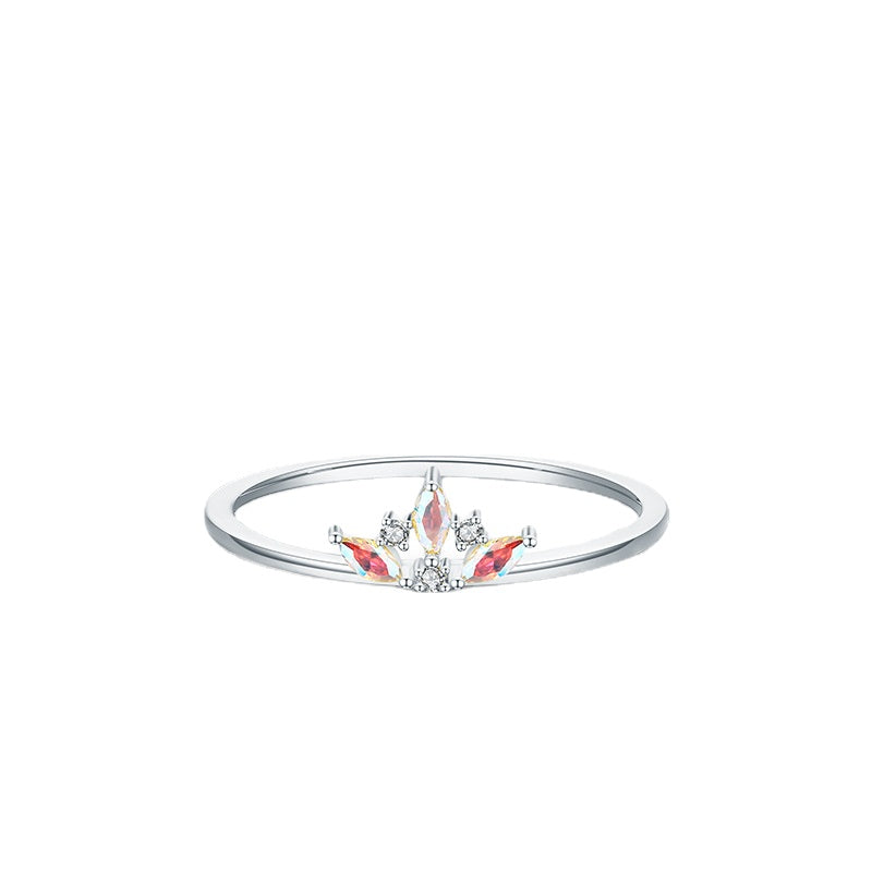 New Niche Design Sterling Silver Zircon Ring for Women - Luxury Wind Ring