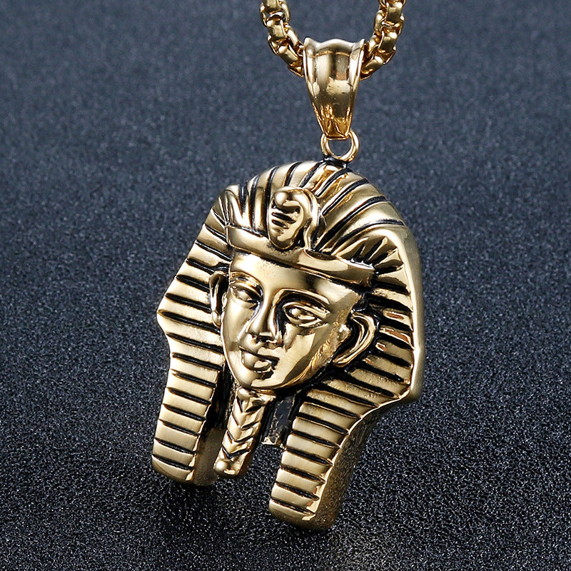 Egyptian Pharaoh Hip-Hop Pendant for Men - Creative Domineering Avatar Necklace