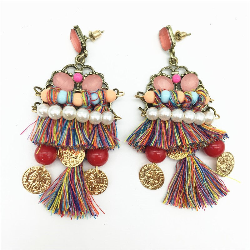 Vienna Verve Tassel Metal and Acrylic Earrings