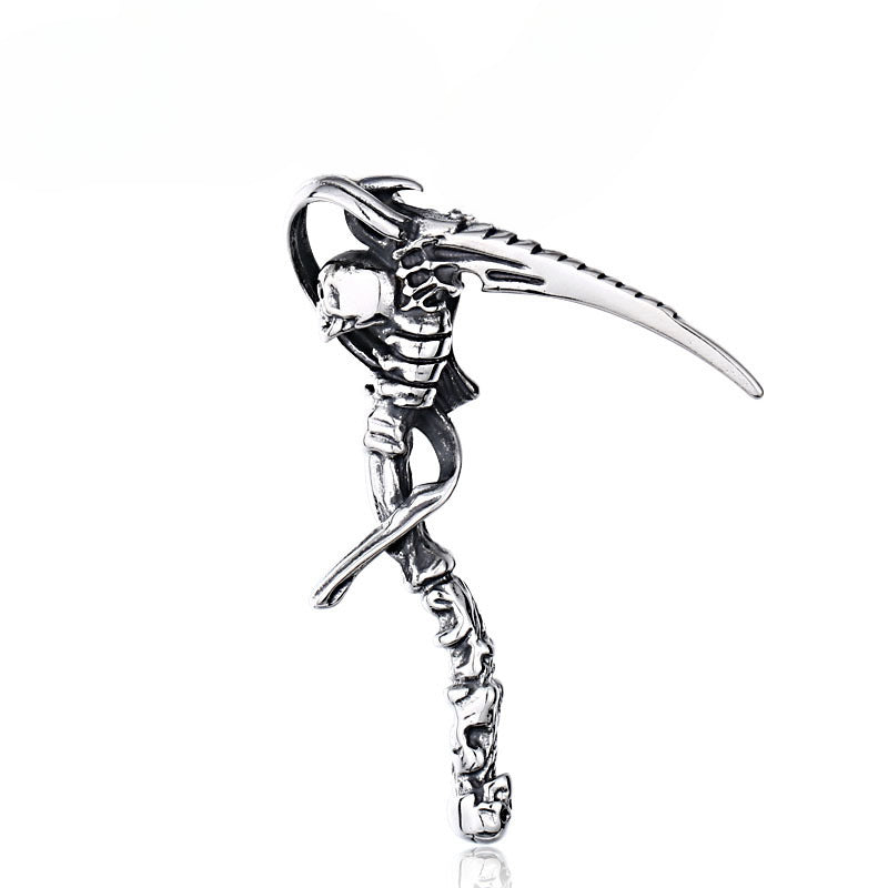 Wholesale European and American Punk Style Skull Sickle Pendant in Titanium Steel for Men