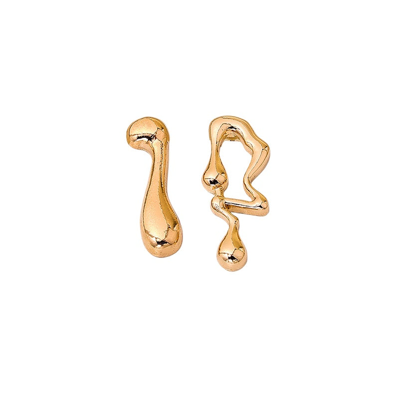 Asymmetrical Lava Vienna Verve Earrings with Music Note Detail