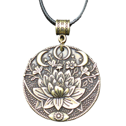 Mystical Moon Datura Flower Necklace - Norse Legacy Collection