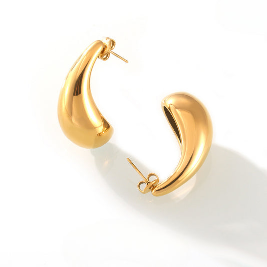 Exaggerated Crescent Personality Earrings - Titanium Steel Statement Jewelry