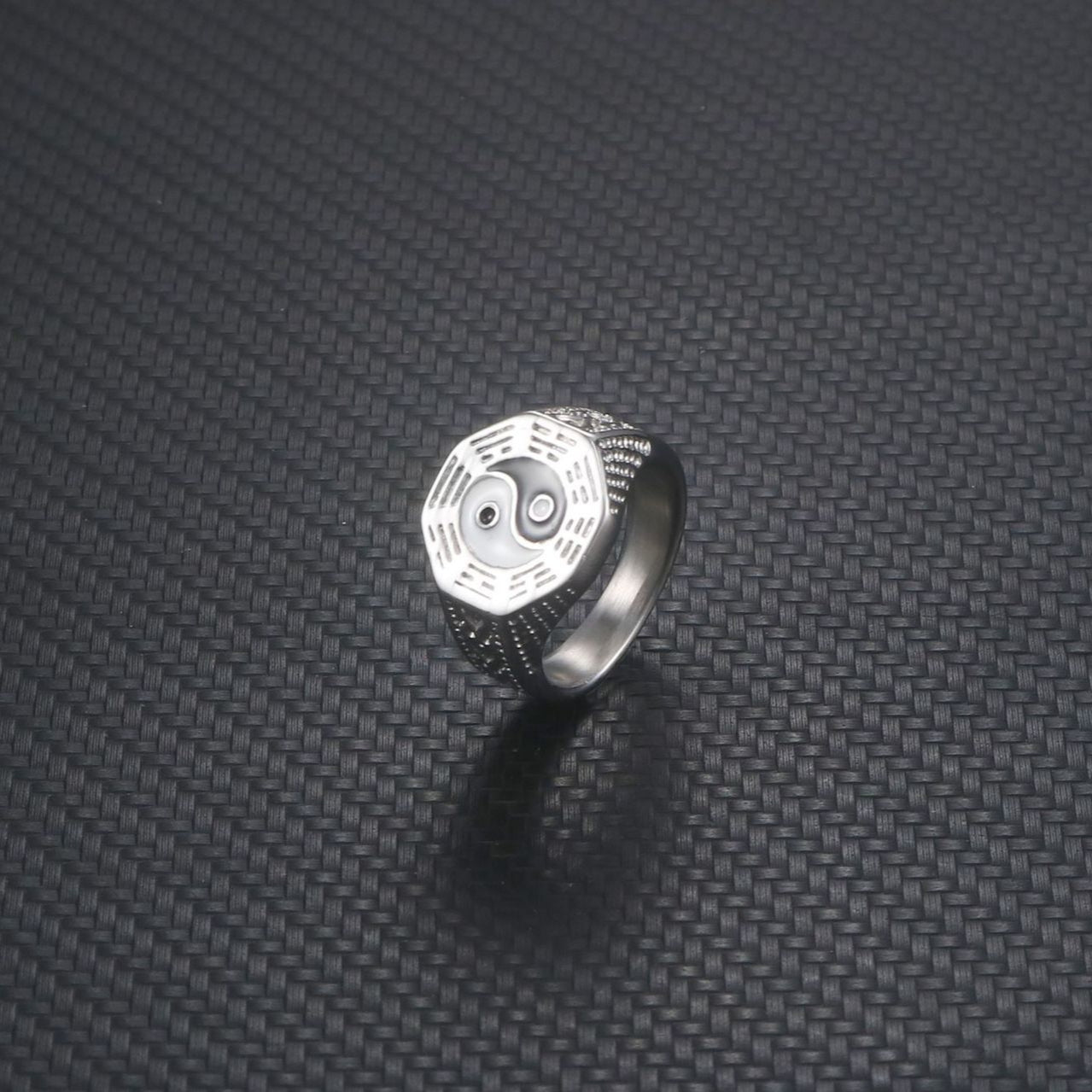 Taoist Tai Chi Titanium Steel Ring for Men - Personalized Chinese Style Stainless Steel Jewelry