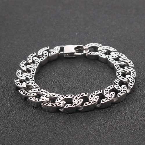 Titanium Steel Men's Bracelet with Fashionable Totem Design – Simple and Stylish Jewelry for Him