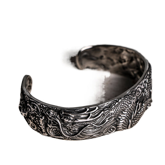 Dragon Cloud Titanium Steel Bracelet for Men - Stylish Cultural Jewelry for Youth