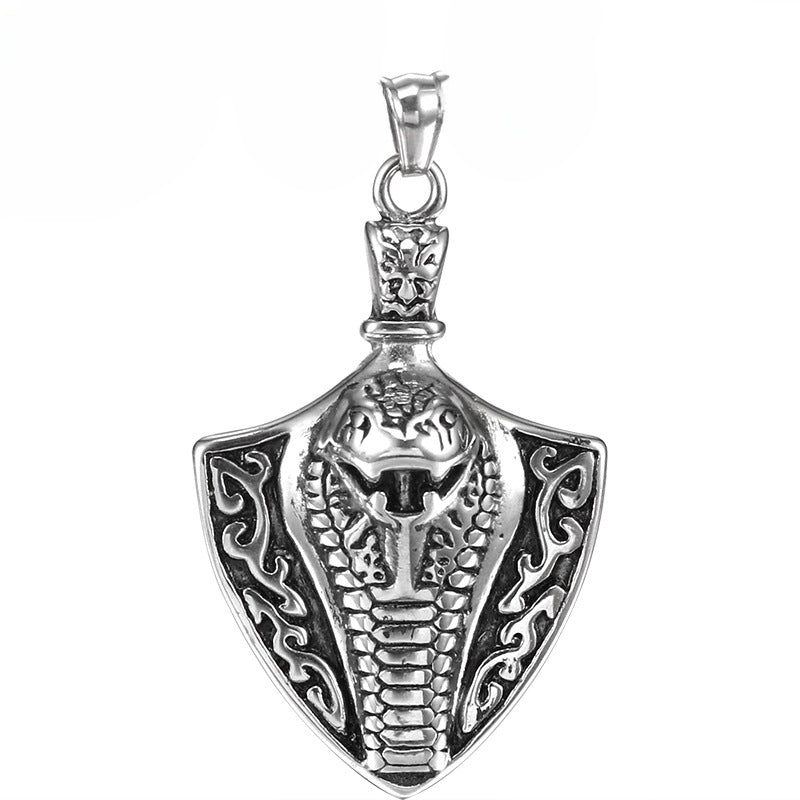 Retro Hip Hop Cobra Pendant in Titanium Steel for Men - Personalized Stainless Steel Jewelry