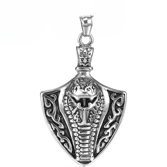 Retro Hip Hop Cobra Pendant in Titanium Steel for Men - Personalized Stainless Steel Jewelry