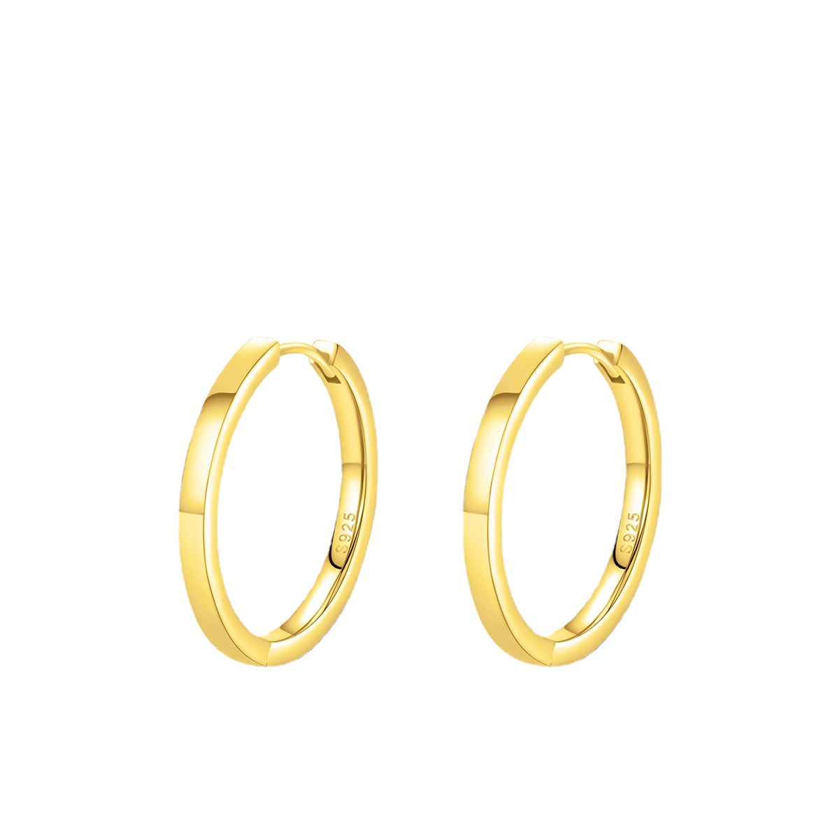 S925 Sterling Silver Plain Ring Earrings for Women