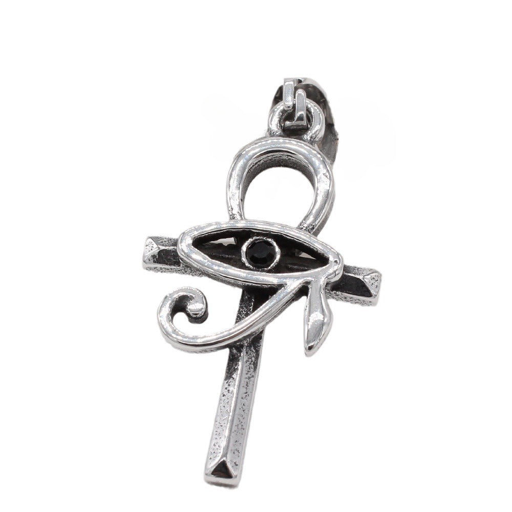 Eye of Horus Ankh Cross Titanium Steel Pendant for Men