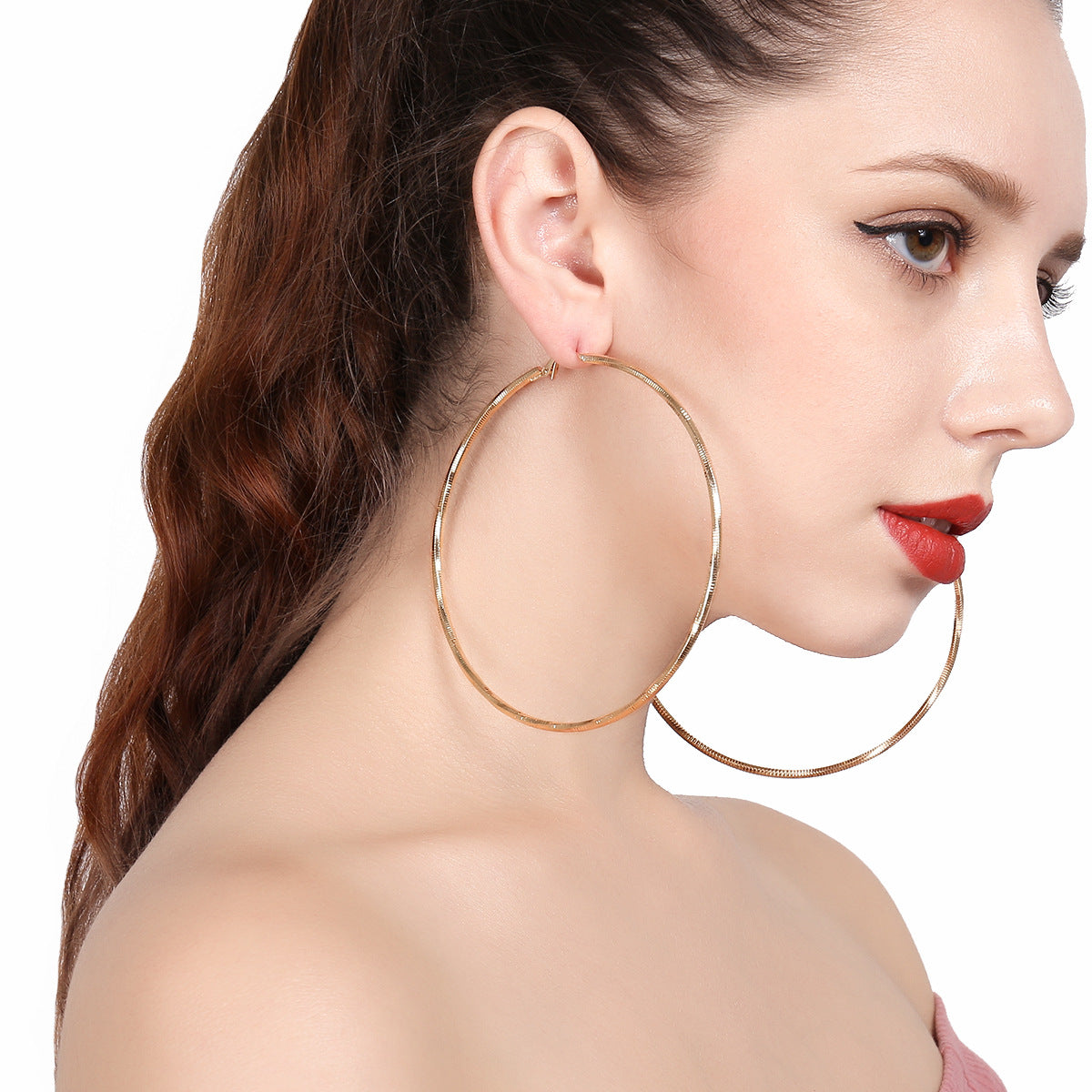 European Style Street Photo Earrings with Geometric Exaggeration